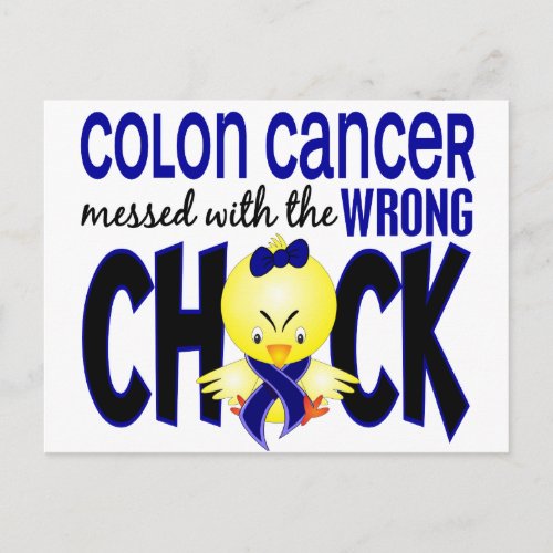 Colon Cancer Messed With The Wrong Chick Postcard