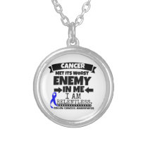 Colon Cancer Met Its Worst Enemy in Me Silver Plated Necklace
