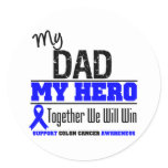 Colon Cancer My Dad My Hero Classic Round Sticker