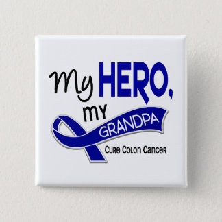 Colon Cancer MY HERO MY GRANDPA 42 Pinback Button