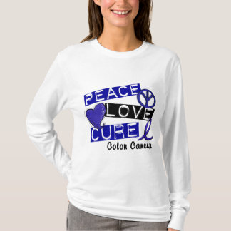 Colon Cancer PEACE LOVE CURE 1 T-Shirt