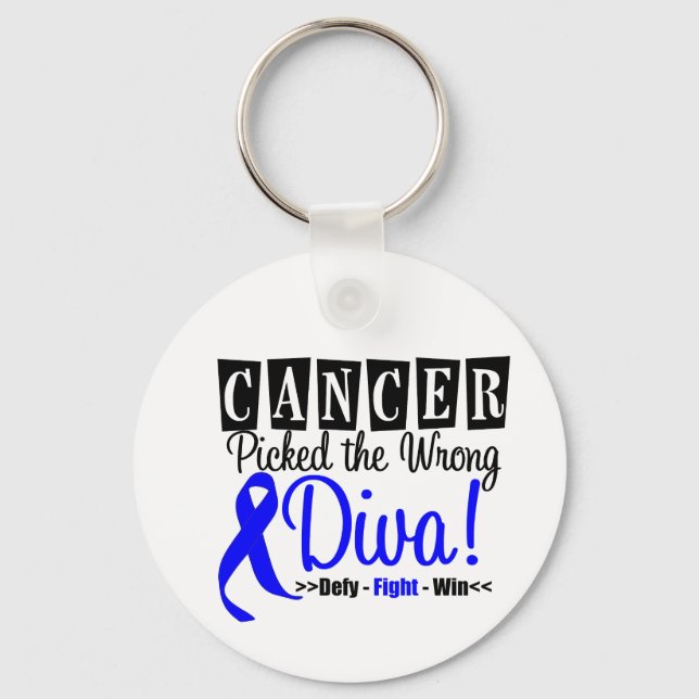 Colon Cancer Picked The Wrong Diva v2 Keychain (Front)