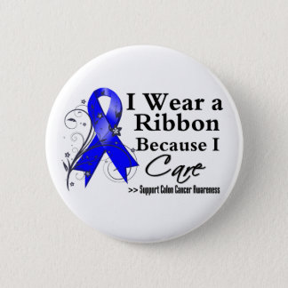 Colon Cancer Ribbon Because I Care Pinback Button