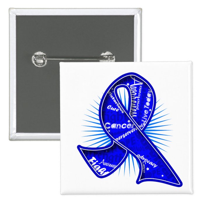 Colon Cancer Slogan Watermark Ribbon Pins