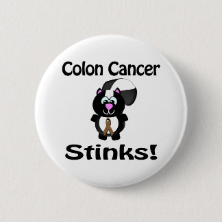 Colon Cancer Stinks Skunk Awareness Design Pinback Button