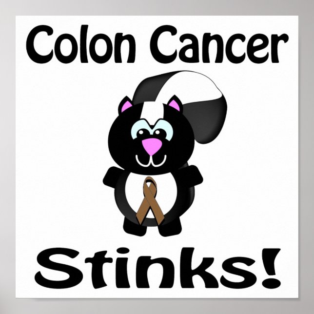 Colon Cancer Stinks Skunk Awareness Design Poster (Front)