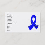 Colon Cancer Stylish Blue Ribbon Business Card