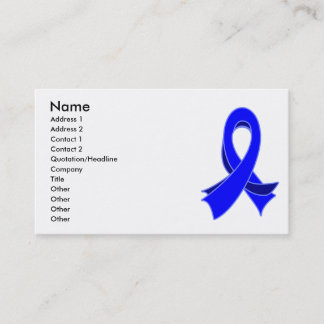 Colon Cancer Stylish Blue Ribbon Business Card