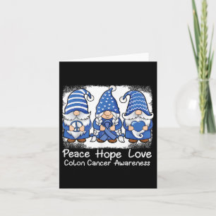Colon Cancer Support Gnomes With Ribbon Colorectal Card