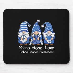 Colon Cancer Support Gnomes With Ribbon Colorectal Mouse Pad
