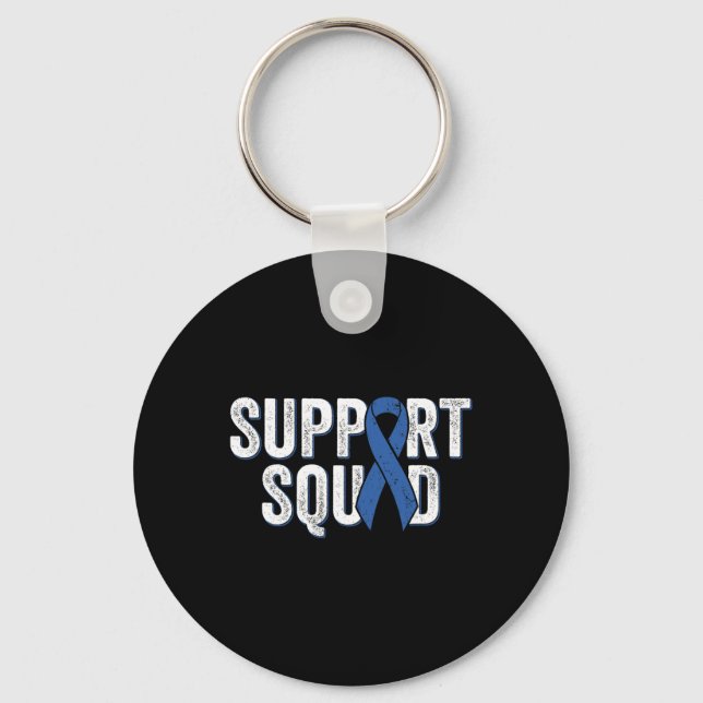 Colon Cancer Support Squad  Keychain (Front)