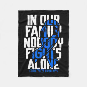 Colon Cancer Support Tee Family Blue Colon Cancer Fleece Blanket