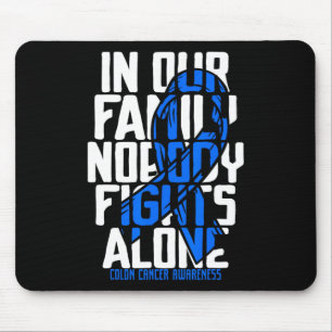 Colon Cancer Support Tee Family Blue Colon Cancer Mouse Pad