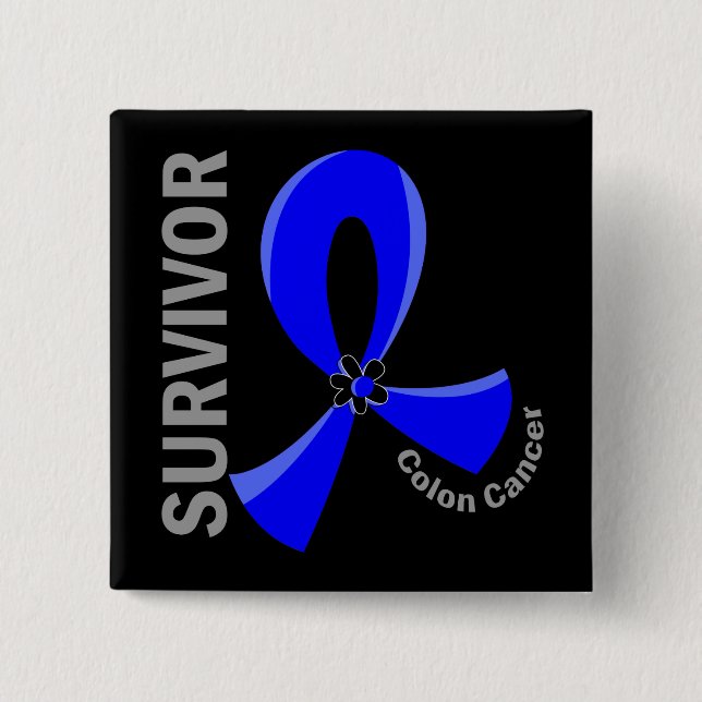 Colon Cancer Survivor 12 Pinback Button (Front)