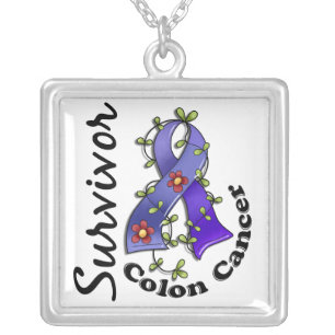 Colon Cancer Survivor 15 Silver Plated Necklace