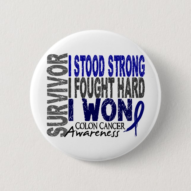 Colon Cancer Survivor 4 Pinback Button (Front)