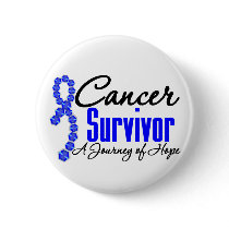Colon Cancer Survivor Awareness Journey Ribbon Pinback Button