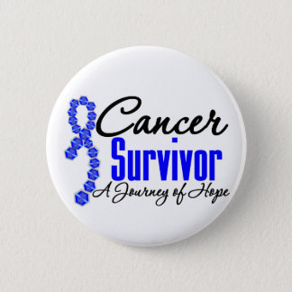 Colon Cancer Survivor Awareness Journey Ribbon Pinback Button