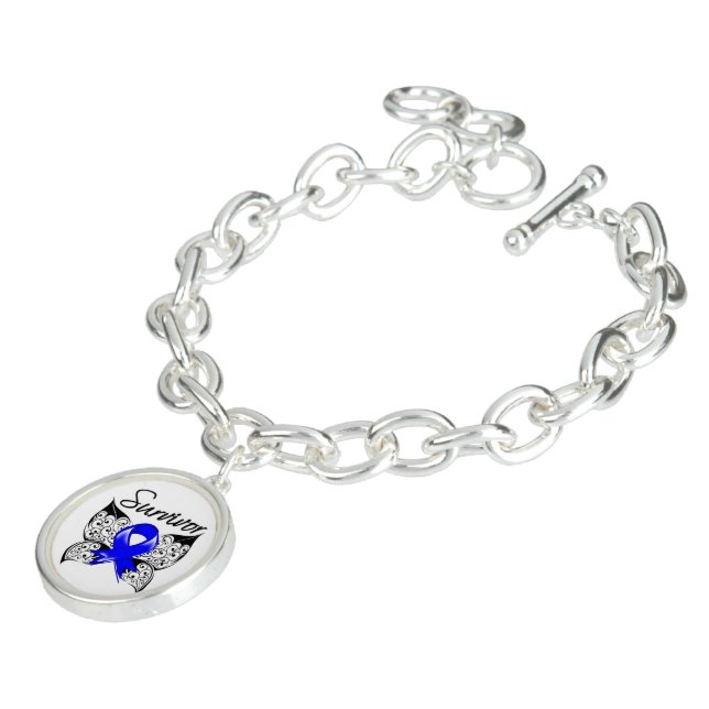 Colon Cancer Survivor Butterfly Bracelet (Side)