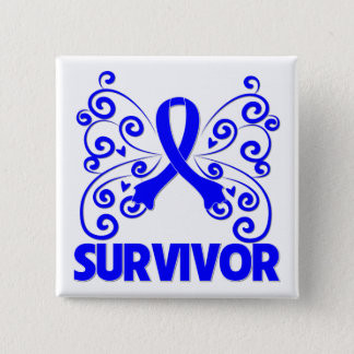 Colon Cancer Survivor Butterfly Pinback Button