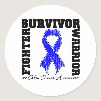 Colon Cancer Survivor Fighter Warrior Classic Round Sticker
