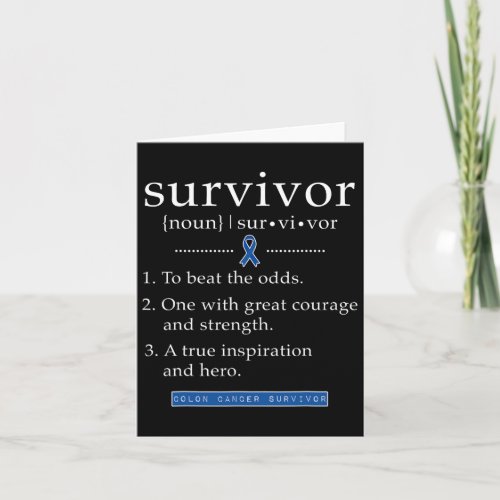 Colon Cancer Survivor Gifts For Women Men Definiti Card