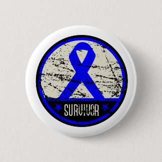 Colon Cancer Survivor Mens Vintage Pinback Button