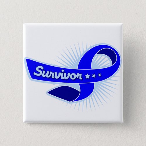 Colon Cancer Survivor Ribbon Button