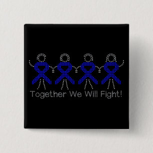 Colon Cancer Together We Will Fight Pinback Button