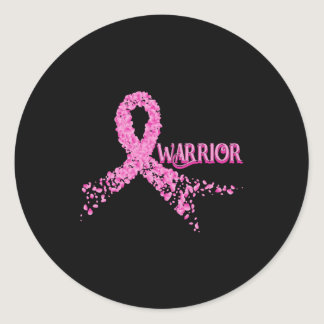 Colon Cancer Warrior Awareness Pink Ribbon Classic Round Sticker