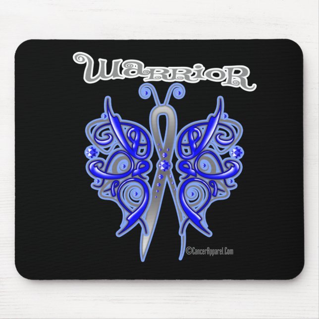 Colon Cancer Warrior Celtic Butterfly Mouse Pad (Front)