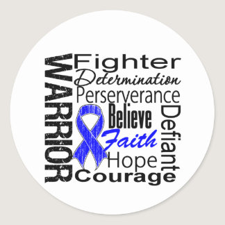 Colon Cancer Warrior Collage Classic Round Sticker