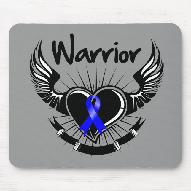 Colon Cancer Warrior Fighter Wings Mouse Pad (Front)