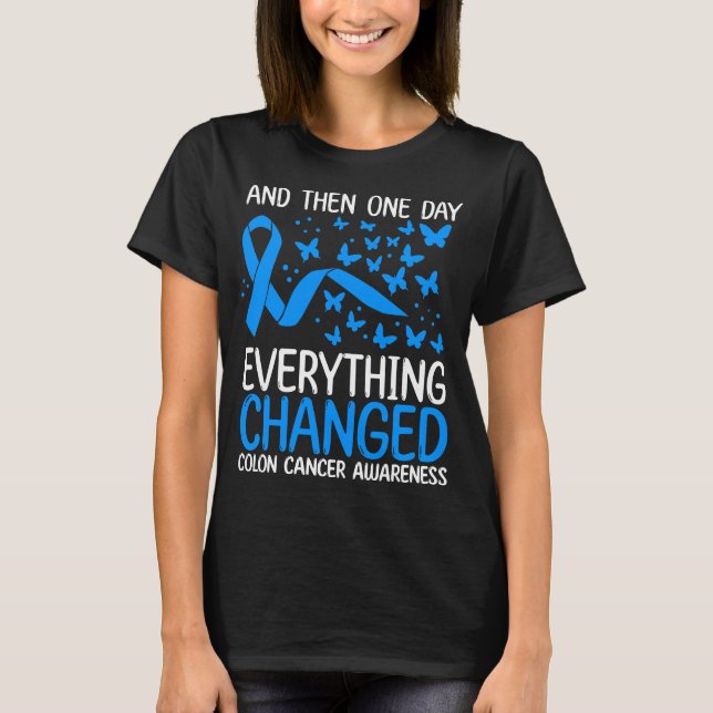 Colon Cancer Warrior Ribbon Colon Cancer Awareness T-Shirt (Front)