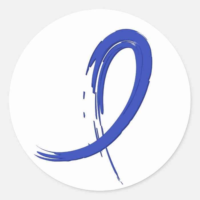 Colon Cancer's Blue Ribbon A4 Round Sticker