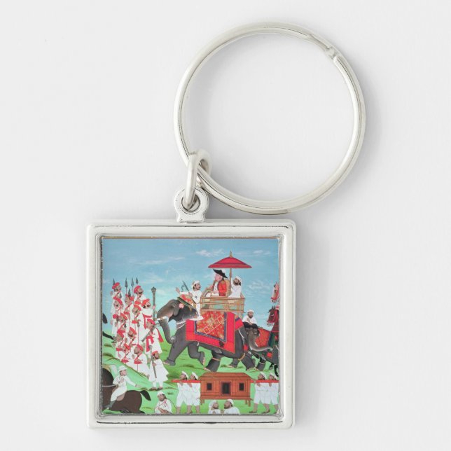 Colonel James Todd travelling by elephant Keychain (Front)
