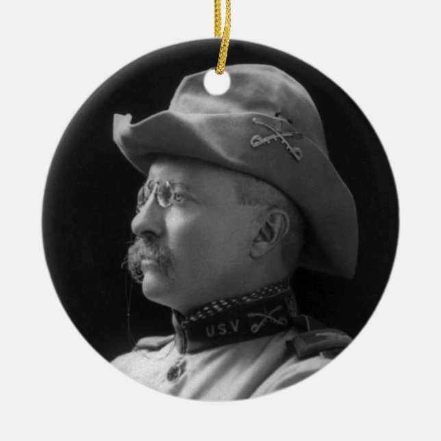 Colonel Theodore Roosevelt from 1898 Ceramic Ornament (Front)