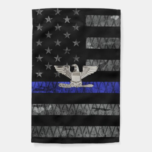 Colonel Thin Blue Line Distressed Flag