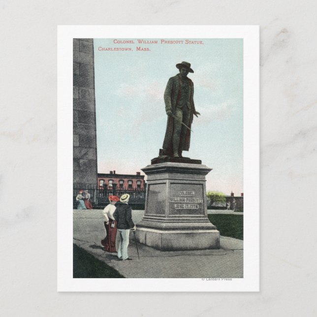 Colonel William Prescott Statue Scene Postcard (Front)