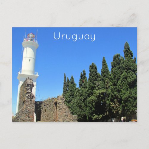 colonia lighthouse uruguay postcard