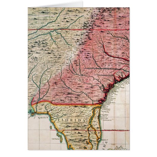 COLONIAL AMERICA MAP, 1733 CARDS (Front)