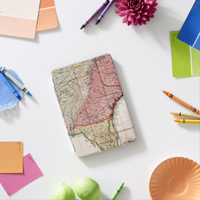 COLONIAL AMERICA MAP, 1733 iPad MINI COVER (In Situ)