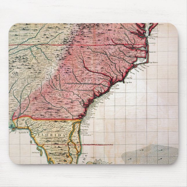 COLONIAL AMERICA MAP, 1733 MOUSE PAD (Front)