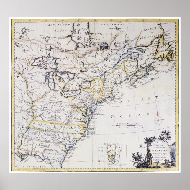 COLONIAL AMERICA: MAP, c1770 Poster (Front)