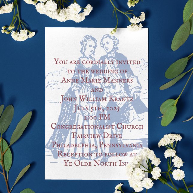 Colonial American Couple Wedding Invitation (Creator Uploaded)