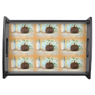 colonial basket pumpkin serving tray