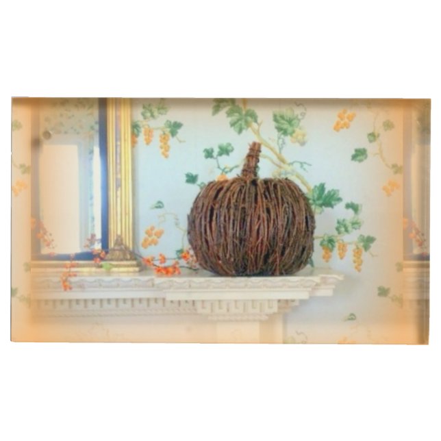 colonial basket pumpkin table card holder (Front)
