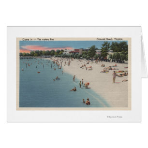 Colonial Beach, VA - Sunbathing & Swimming Scene Cards