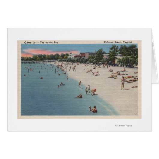 Colonial Beach, VA - Sunbathing & Swimming Scene Cards (Front Horizontal)