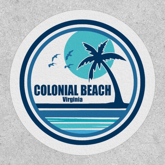 Colonial Beach Virginia Palm Tree Birds Patch (Front)